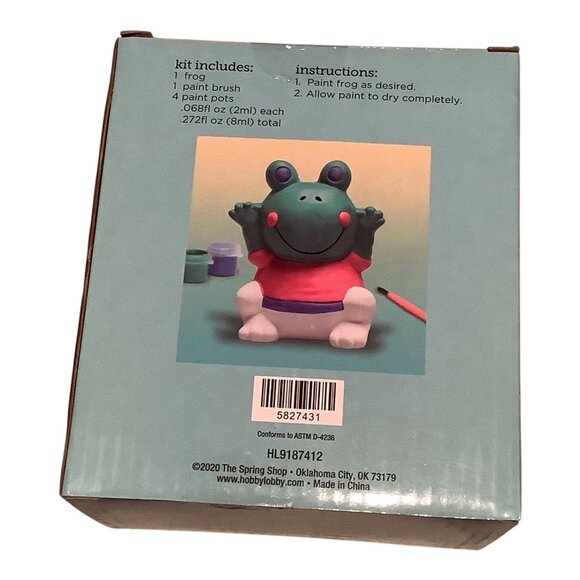 Paint Your Own Frog Kit By The Spring Shop Includes Paints Brush 2023 Release - Picture 2 of 9